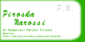 piroska marossi business card